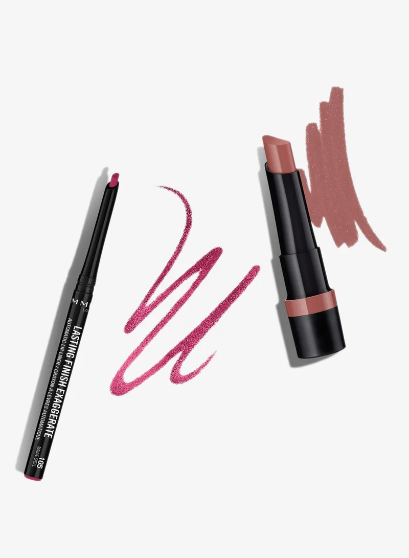 Rimmel London  Rimmel Long Lasting Finish Exaggerate Automatic Lip Liner – 105 – Mauve Spell, 0.25g for Women | Best Price UAE